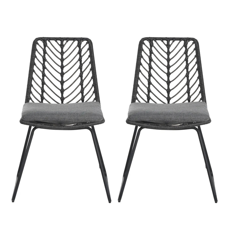 DEJA Chair 2PCS with 2 Cushions, Gray by HouseOfZazla