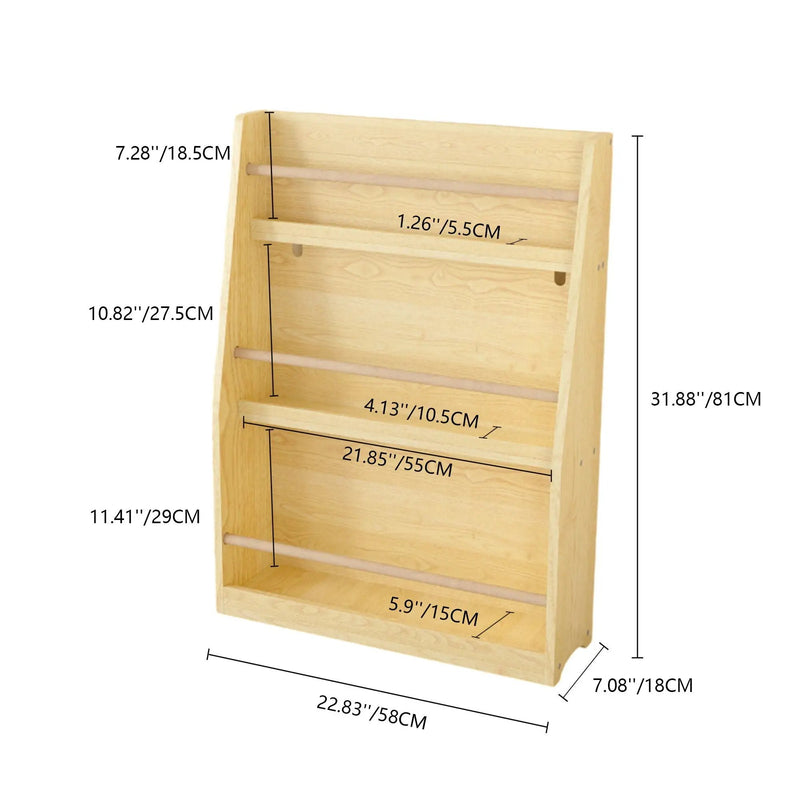 3 Tier Book Shelf, Compact Storage For Bedrooms by Unique Piece Furniture