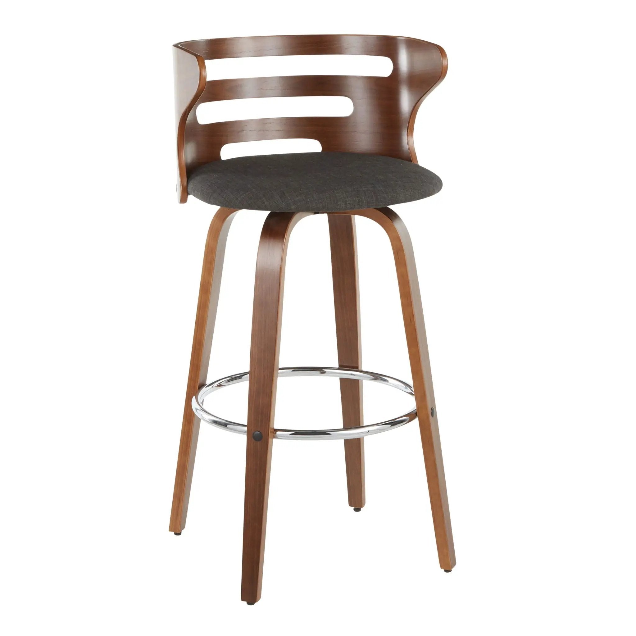 Cosini - Mid Century Modern Fixed Height Barstool With Swivel (Set of 2) by HouseOfZazla