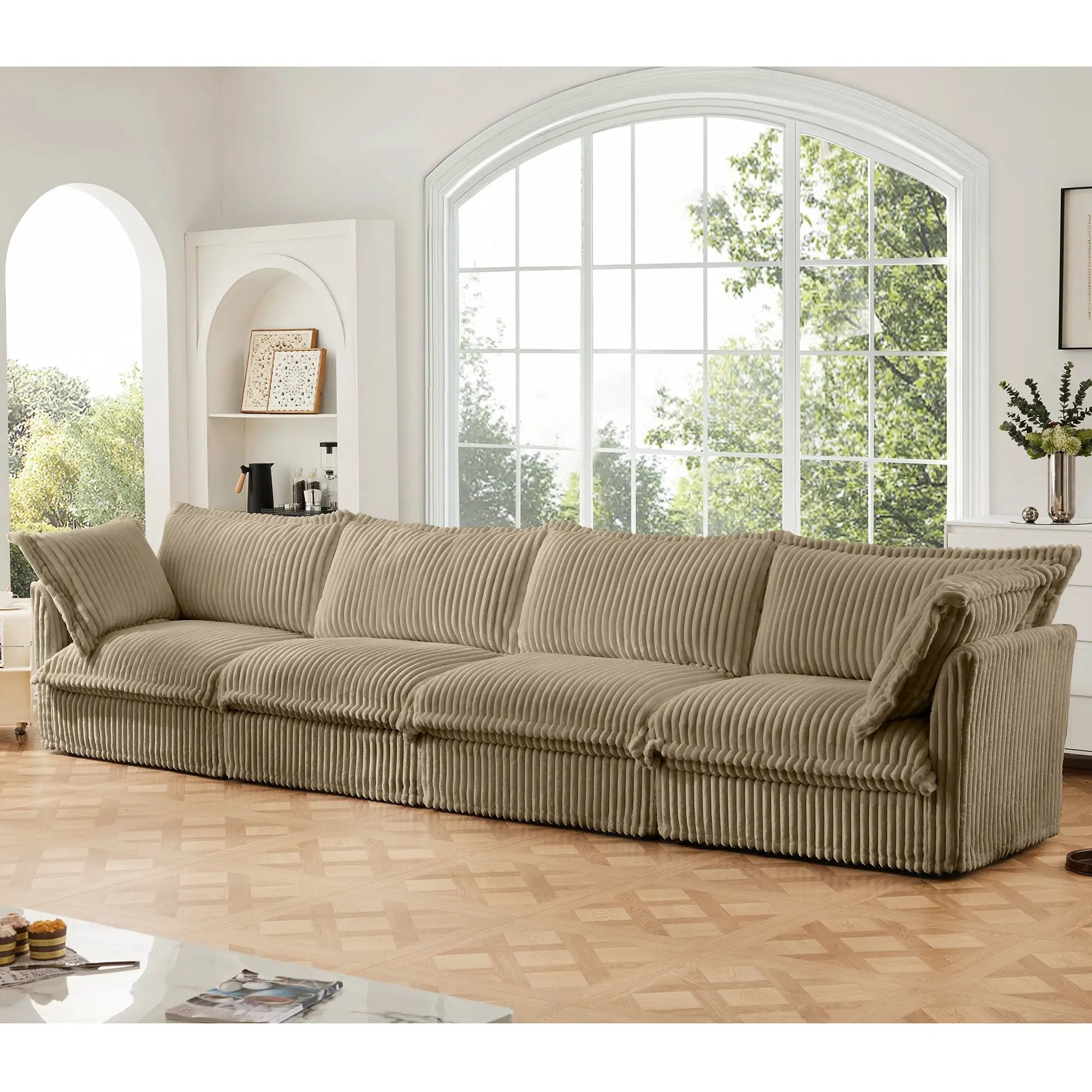 Slipcovered Long Sofa - 4 Seater Couch by HouseOfZazla