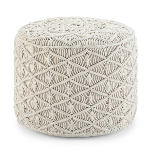 Coates - Round Macrame Pouf - Natural