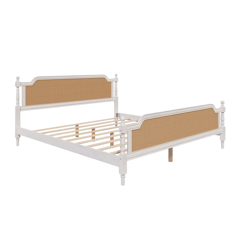 Traditional Style Rattan Bed Frame, No Box Spring Needed by Unique Piece Furniture