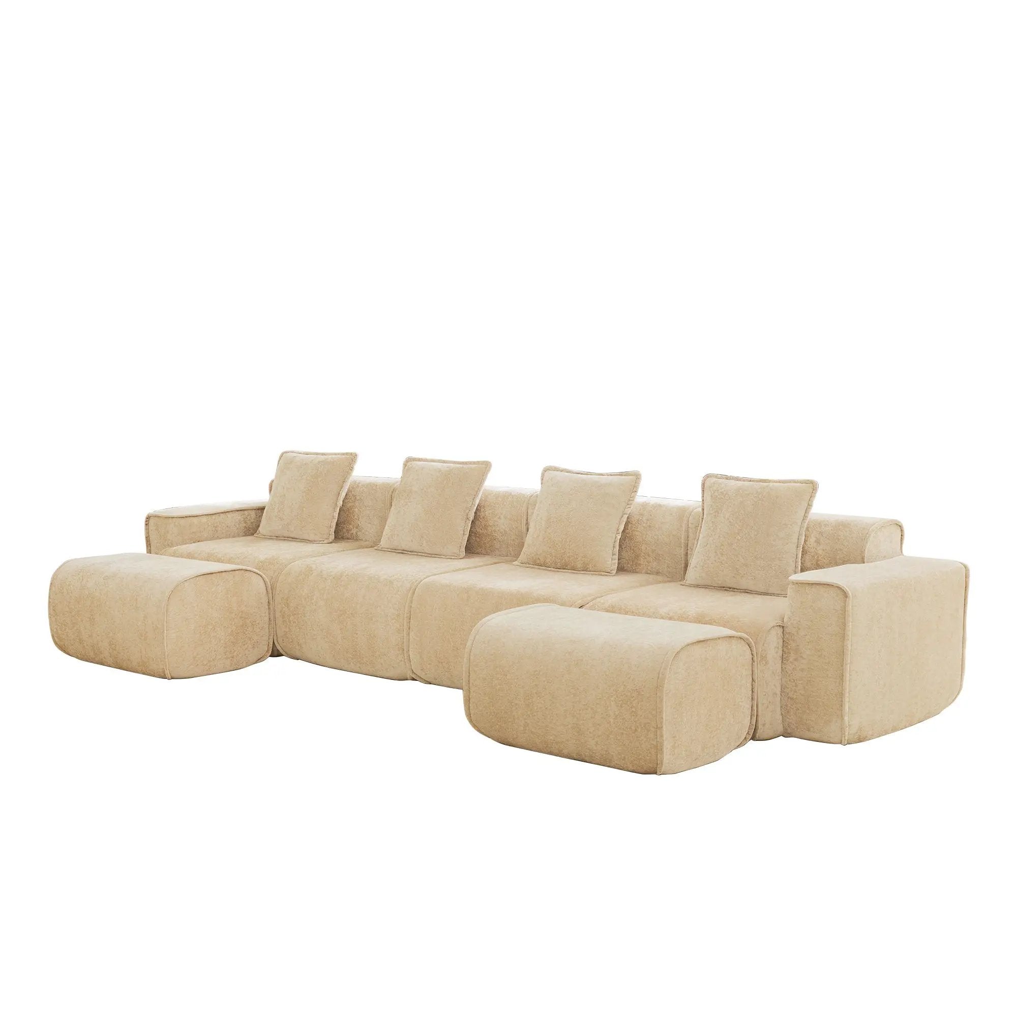Streamlined Design Modular 4 Seat U Shape Sectional Sofa by HouseOfZazla