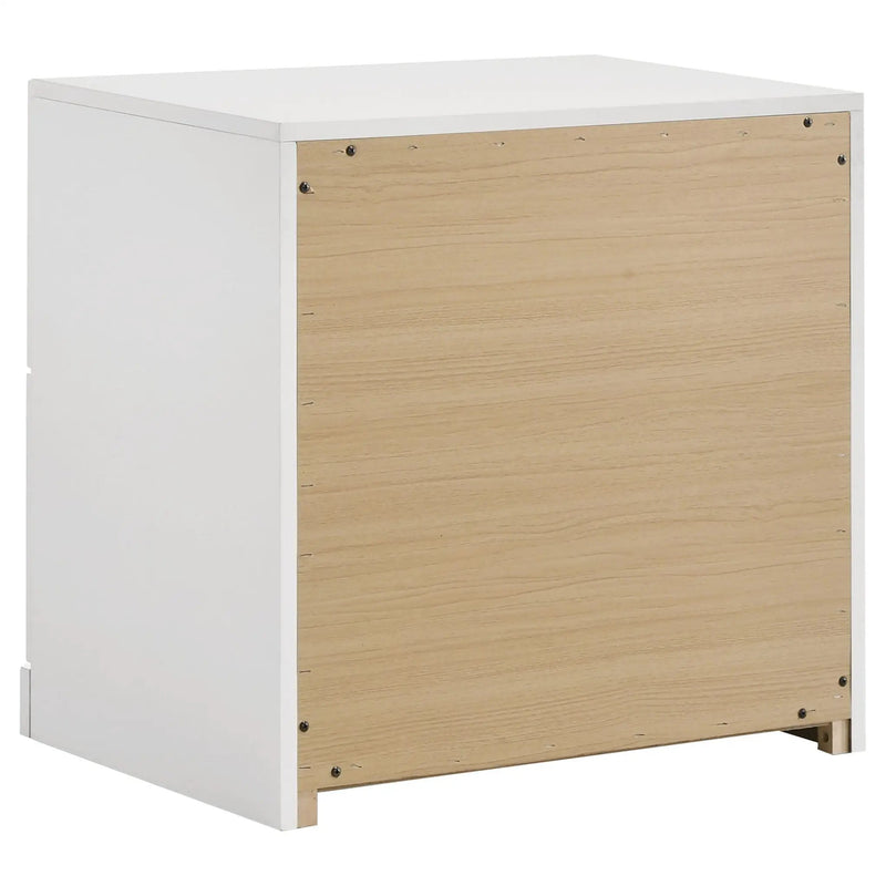 Ines 2-drawer Nightstand Bedside Table White High Gloss by Unique Piece Furniture
