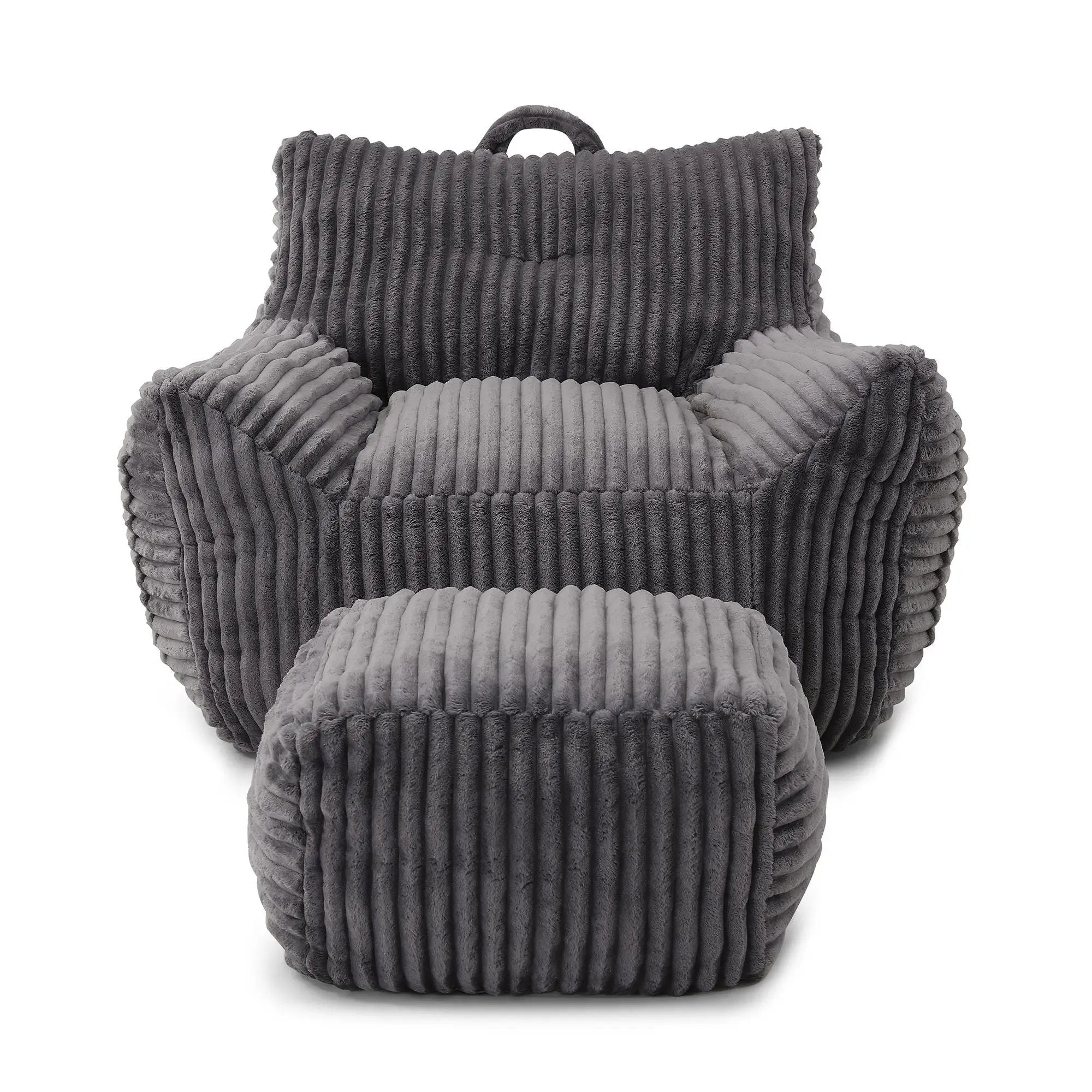 Giant Bean Bag Chair With Armrests And Footstool by Unique Piece Furniture