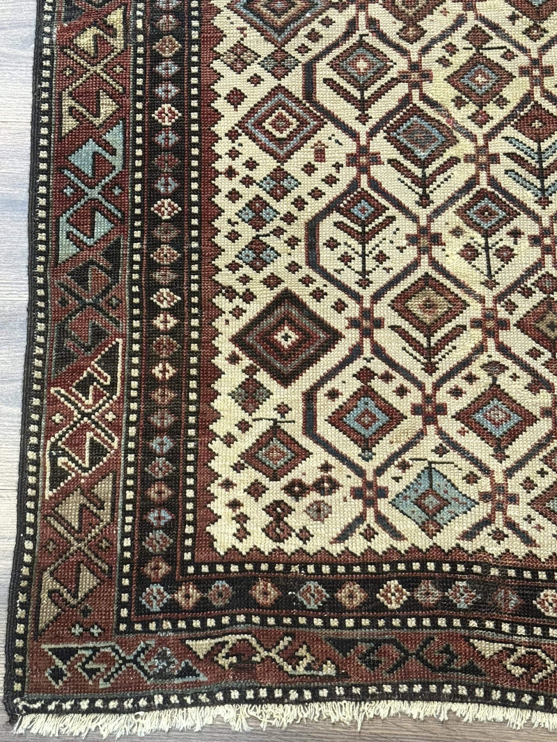 Antique Caucasian Shirvan Rug 3x5, Dagestan Prayer Rug, Collectible, Early 20th Century Rug by Jewel Rugs