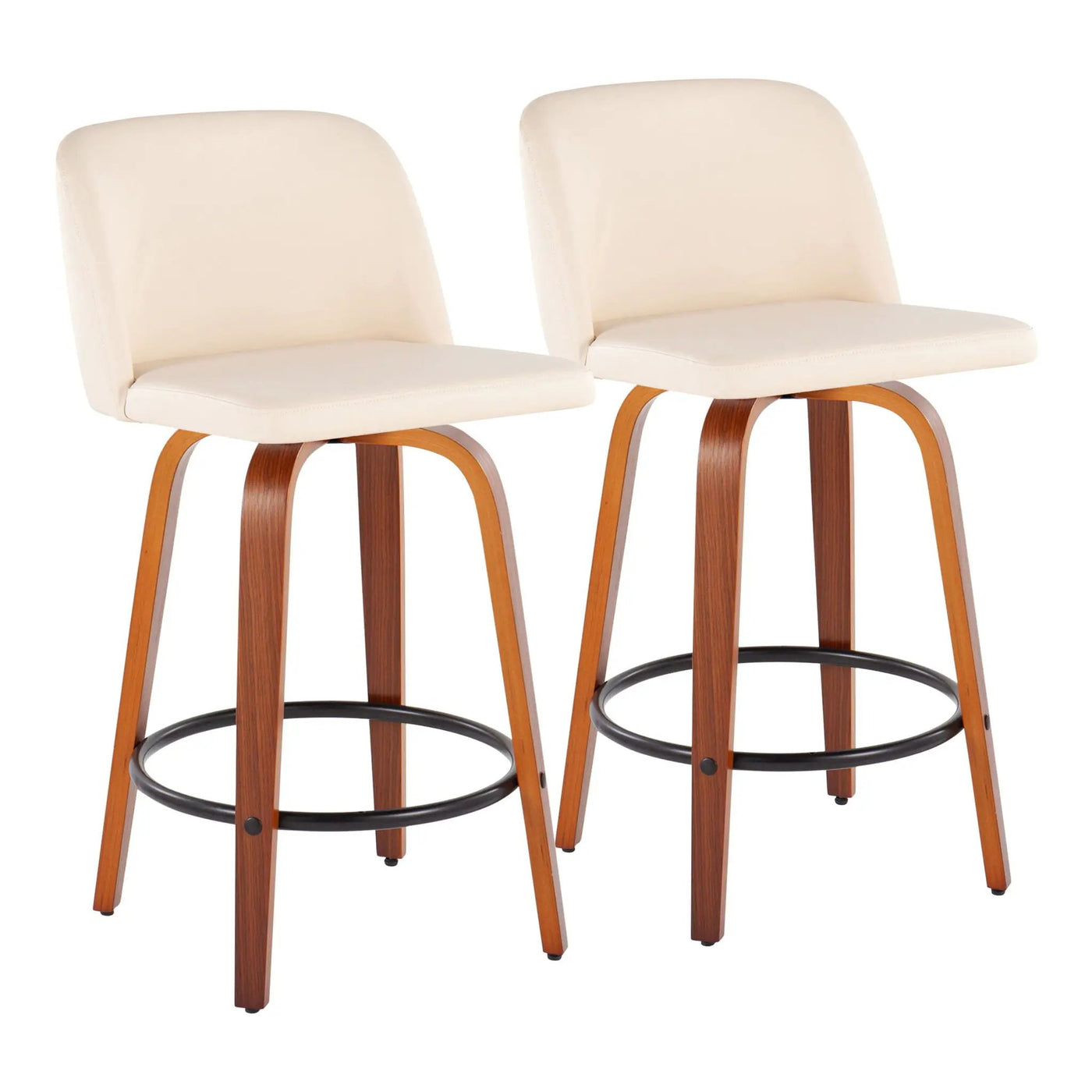 Toriano - Mid Century Modern, Counter Stool (Set of 2) by HouseOfZazla