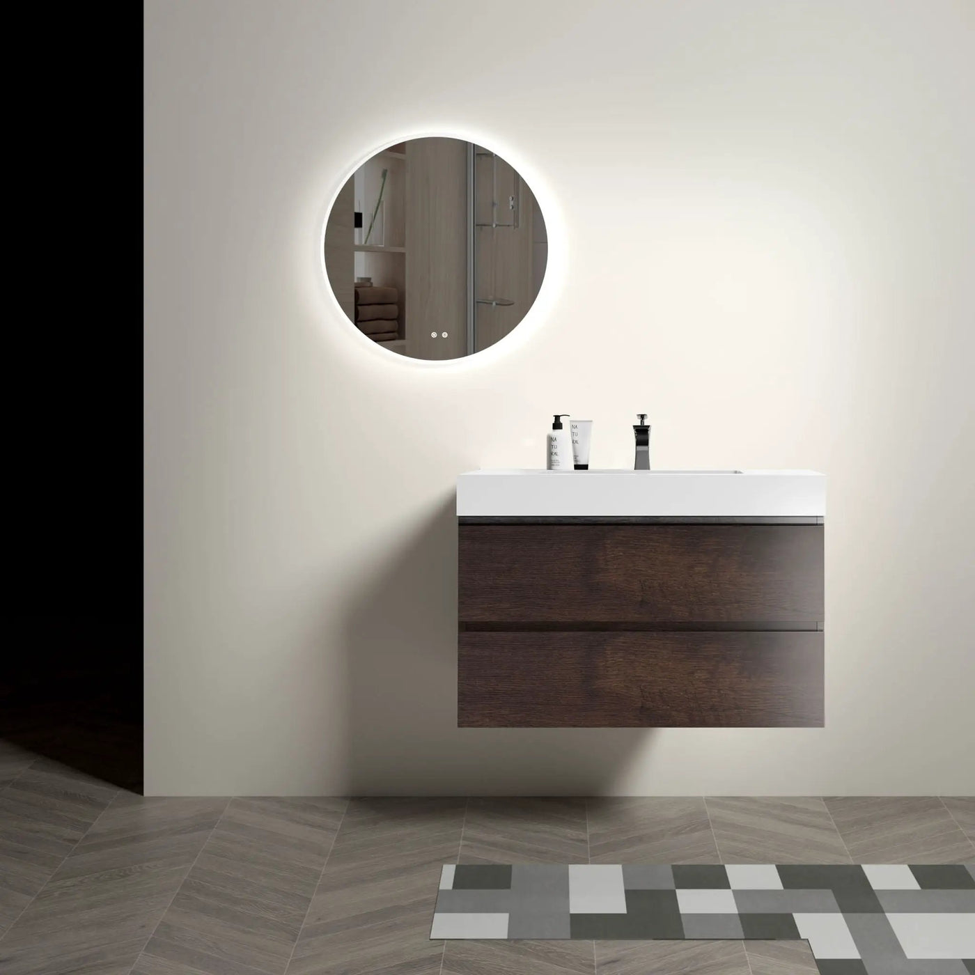 Alice - Bathroom Vanity Wall Mounted With Sink, Large Storage by Unique Piece Furniture