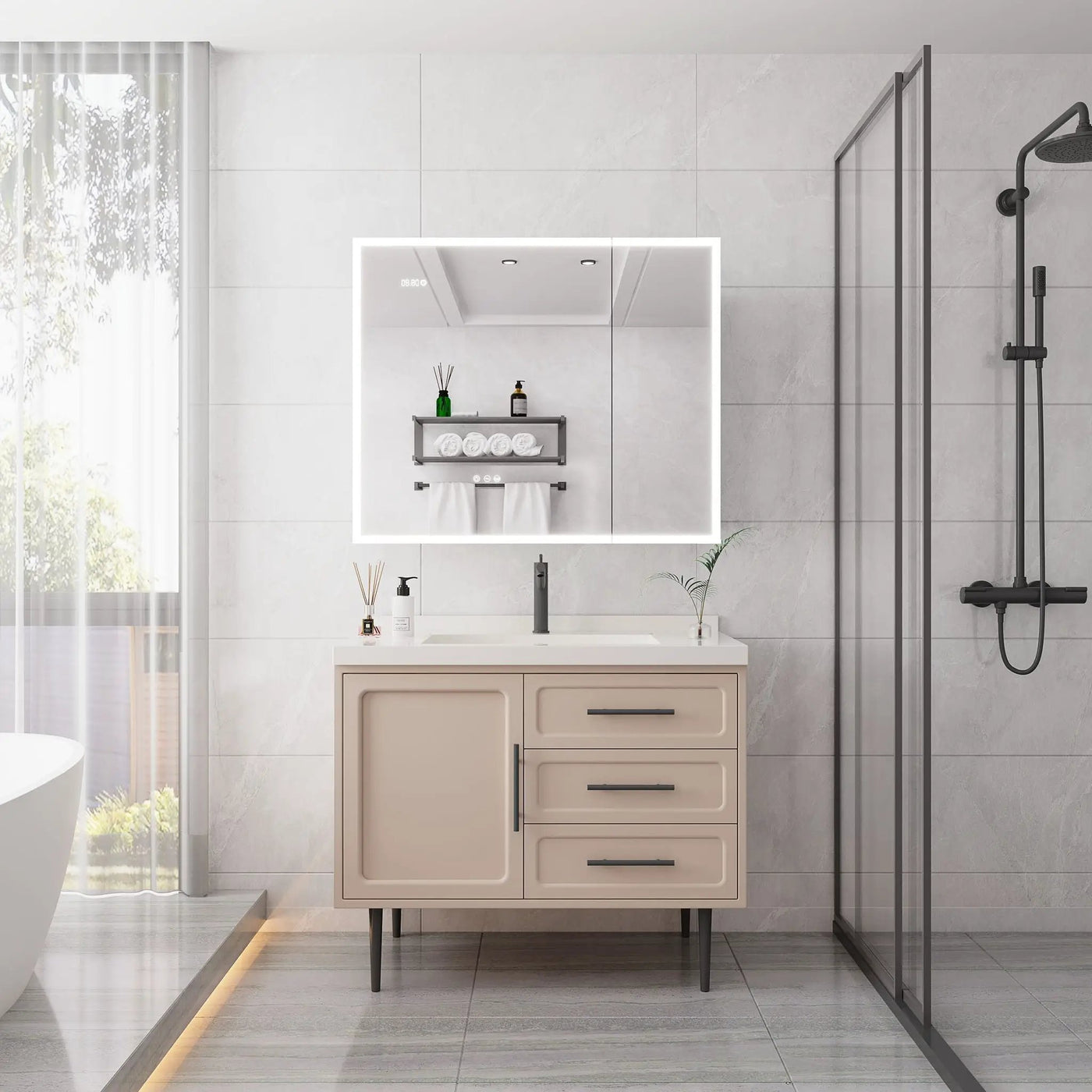 Bathroom Medicine Cabinet With Lights, LED Medicine Cabinet With Mirror, Lighted Medicine Cabinet With Defogger by HouseOfZazla