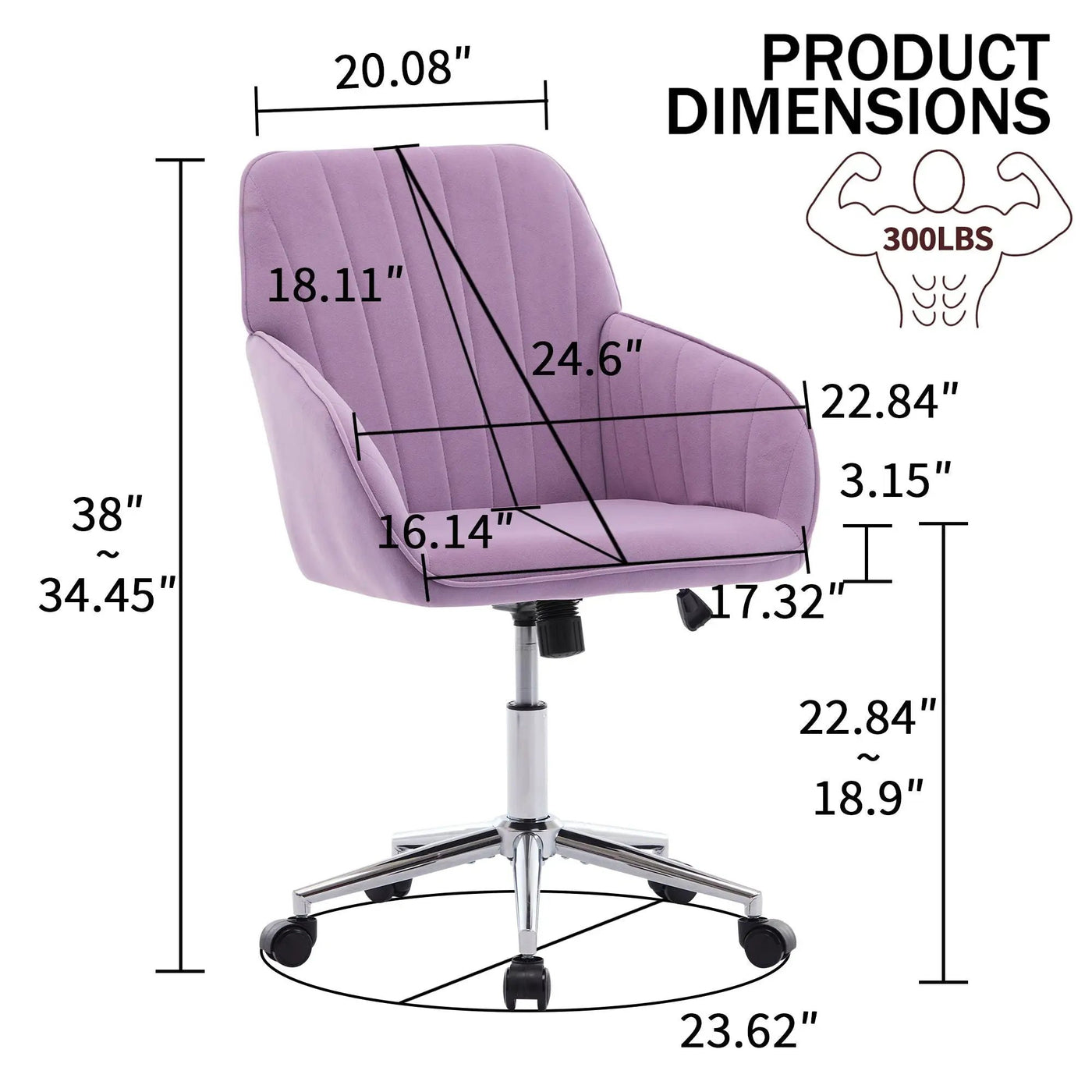 Adjustable Ergonomic Office Chair, Swivel Backrest Seat by HouseOfZazla