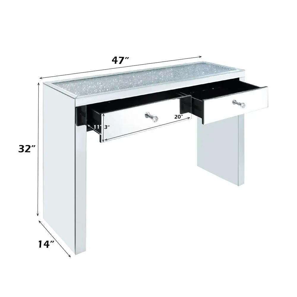 Noralie - 32"H Console Table - Mirrored & Faux Diamonds by Unique Piece Furniture
