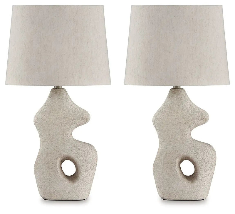 Chadrich - Paper Table Lamp (Set of 2) - Antique Beige by Unique Piece Furniture