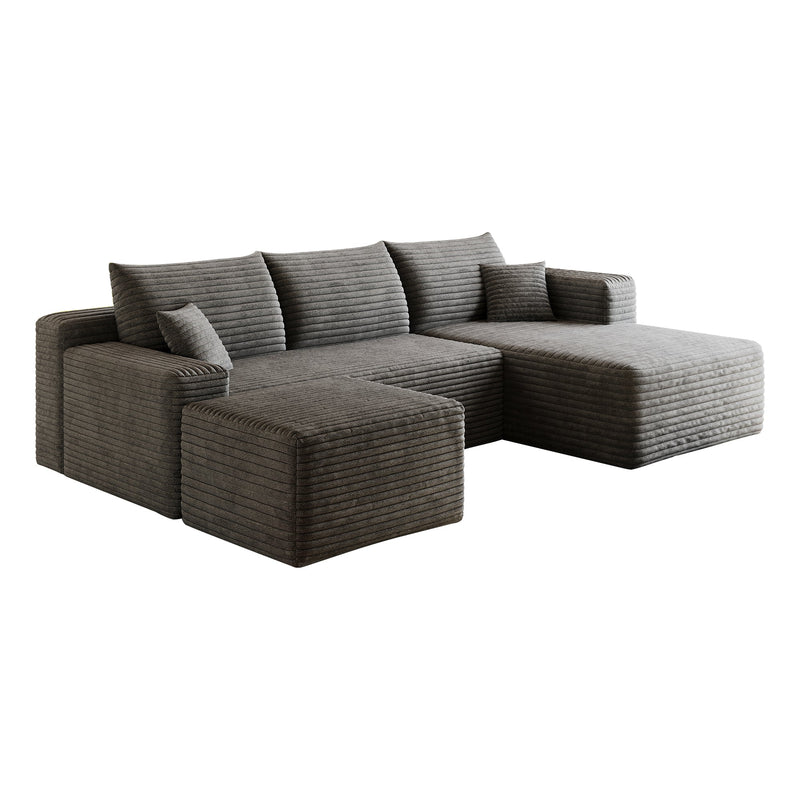 95" Cloud Sectional Sofa with Ottoman by HouseOfZazla