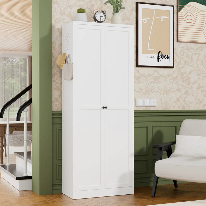 Kitchen Pantry Cabinet With Doors, Heavy-Duty Freestanding Storage Organizer by HouseOfZazla