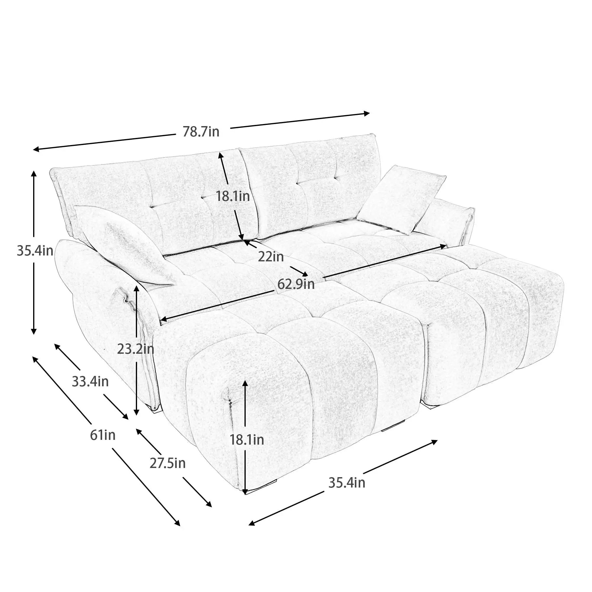 2 Seater Sofa Set With 2 Ottomans And Throw Pillows by HouseOfZazla
