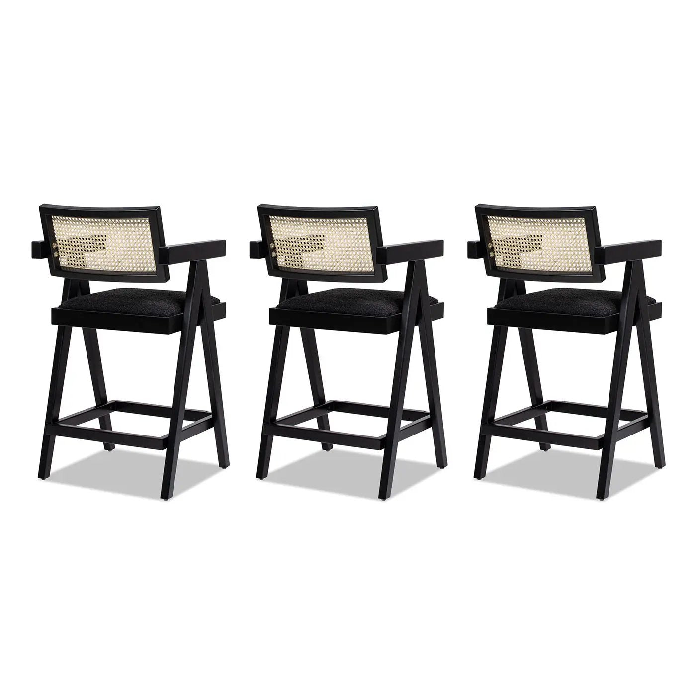Milan - Modern Webbing Back Stool With Arms (Set of 3) by Unique Piece Furniture