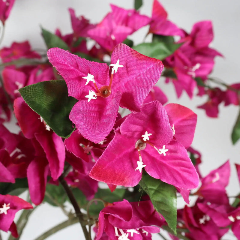 Artificial Bougainvillea Tree, Realistic Faux Potted Plant For Indoor Home Decor - Dark Pink / Green Leaves by Unique Piece Furniture