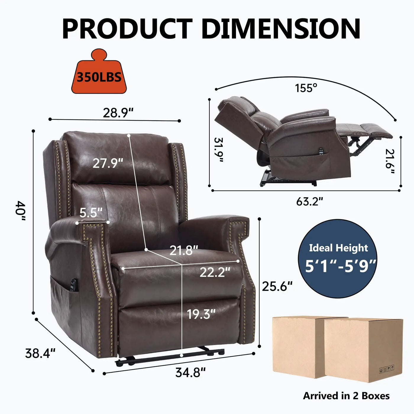 Manual Recliner Chair With Heavy Duty Motion Mechanism, 8 Vibrating Nodes And 3 Massage Modes For Living Room by HouseOfZazla