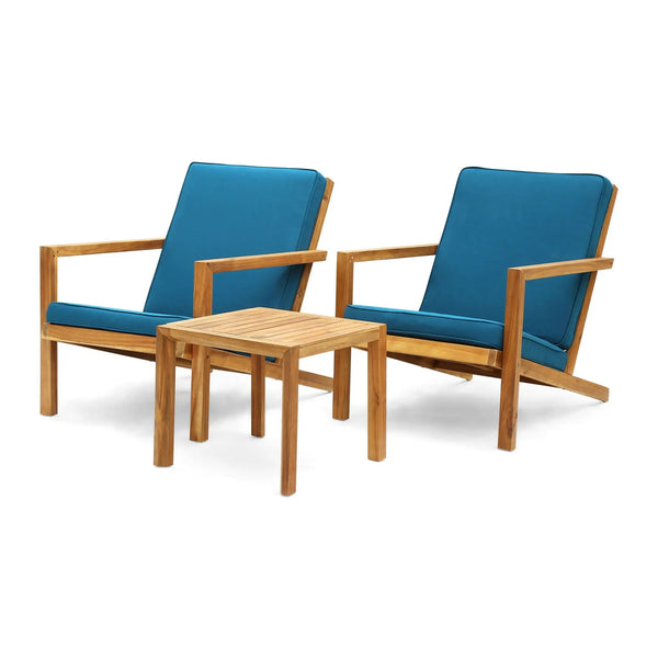 Celestaria 3-Piece Outdoor Chat Set with Adirondack Chairs, Cushions and Side Table