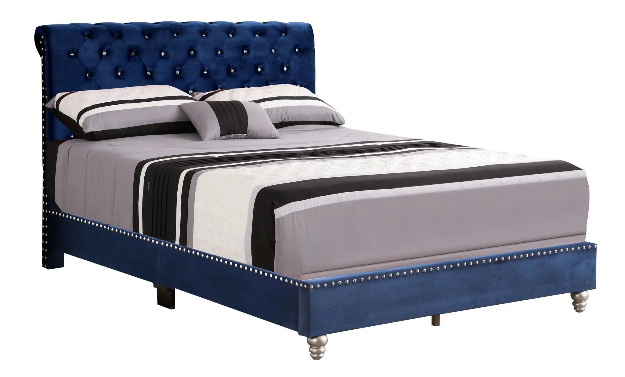 Elegant Transitional Upholstered Bed by HouseOfZazla