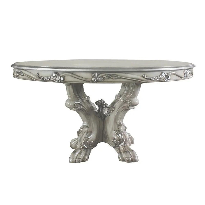 Dresden - Round Pedestal Dining Table - Vintage Bone White by Unique Piece Furniture