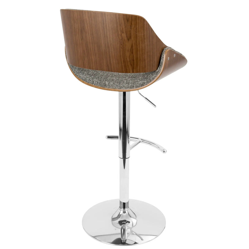 Fabrizzi - Mid Century Modern Adjustable Barstool With Swivel With Rounded T Footrest (Set of 3) by Unique Piece Furniture