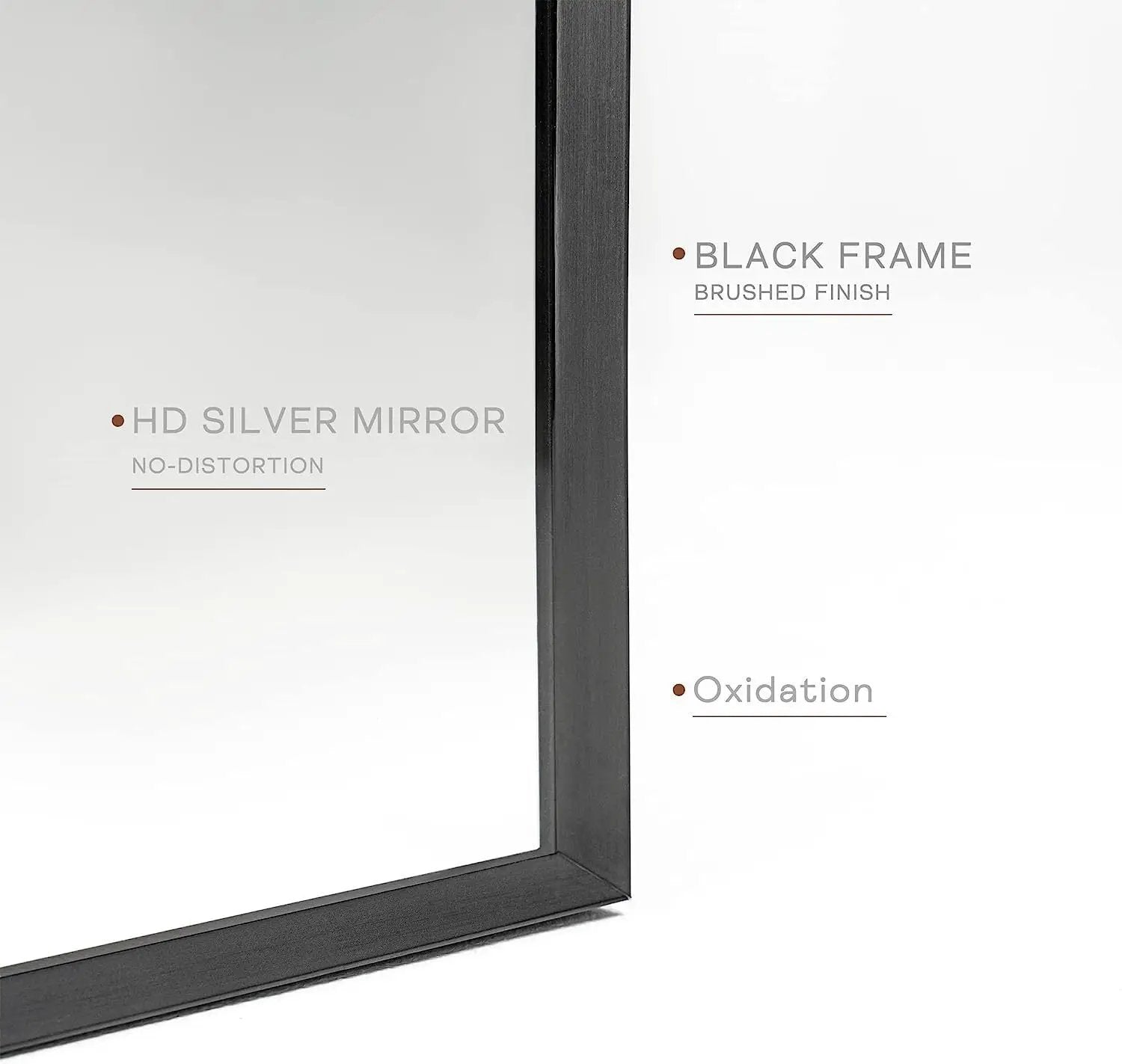 24x36 Inch Black Metal Framed Arched Bathroom Mirror by HouseOfZazla
