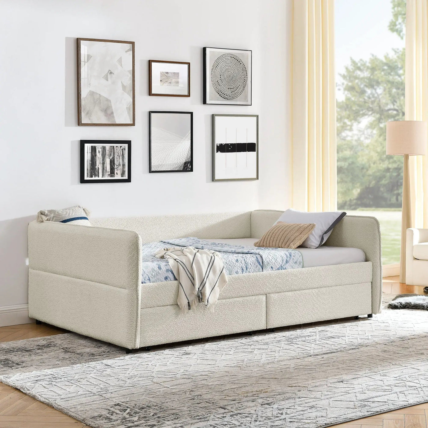 Upholstered Daybed & 2 Drawers by Unique Piece Furniture