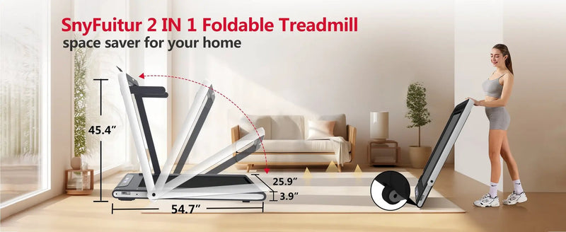 2 in 1 Under Desk Treadmill 2.5HP Folding Electric Machine by HouseOfZazla