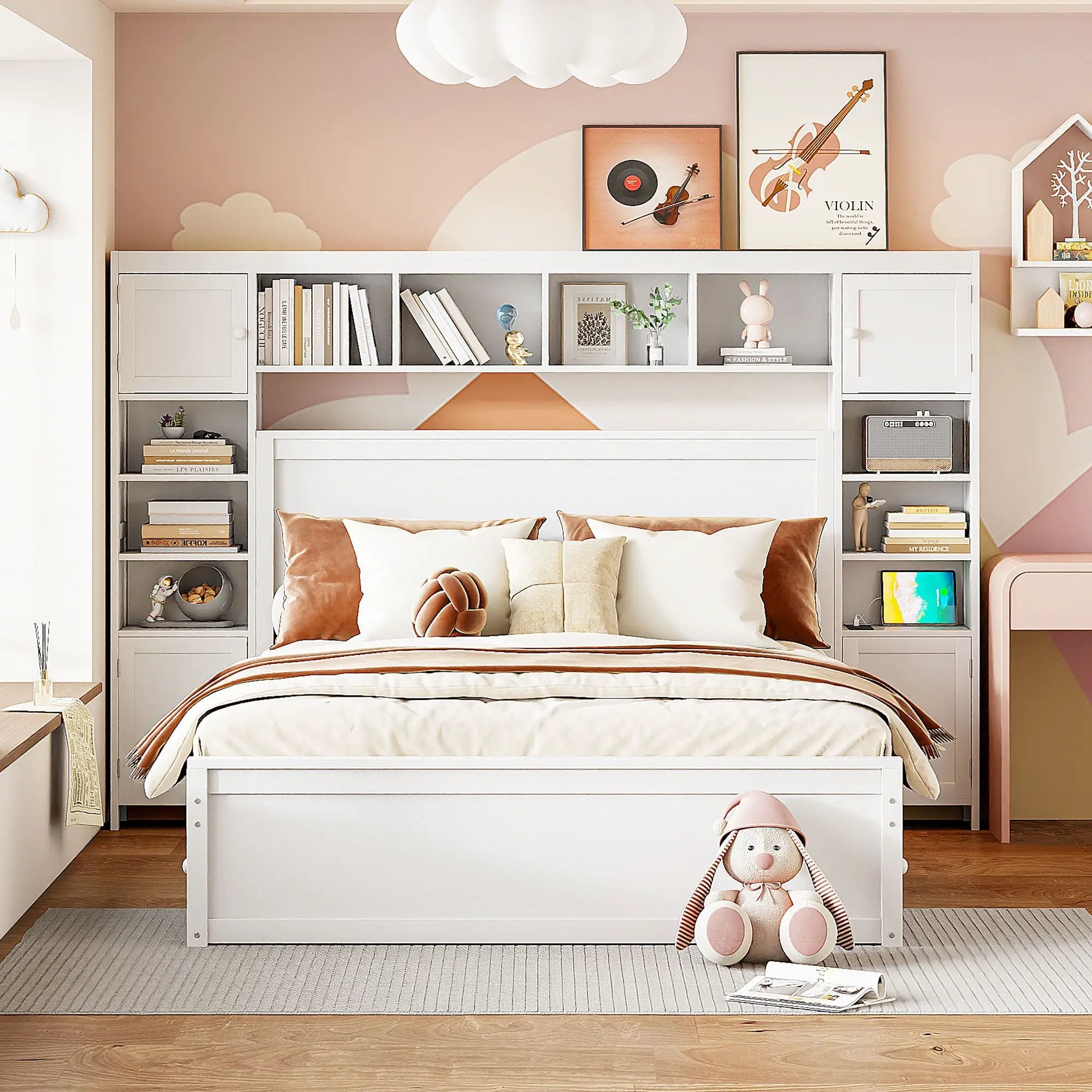 Bed With All In One Cabinet, Shelf And Sockets by HouseOfZazla