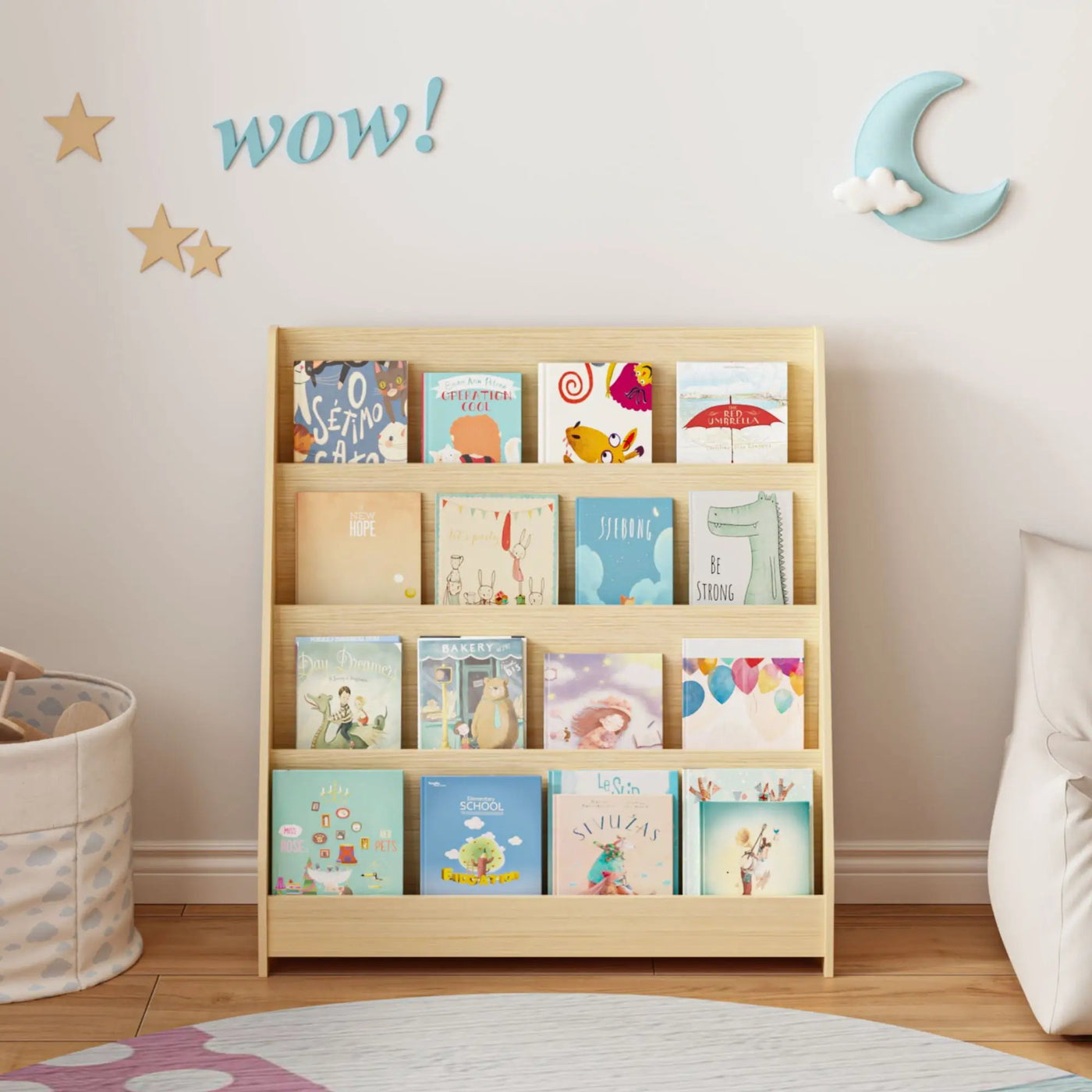 4 Tier Bookshelf, Toddler Book Display Shelves by HouseOfZazla