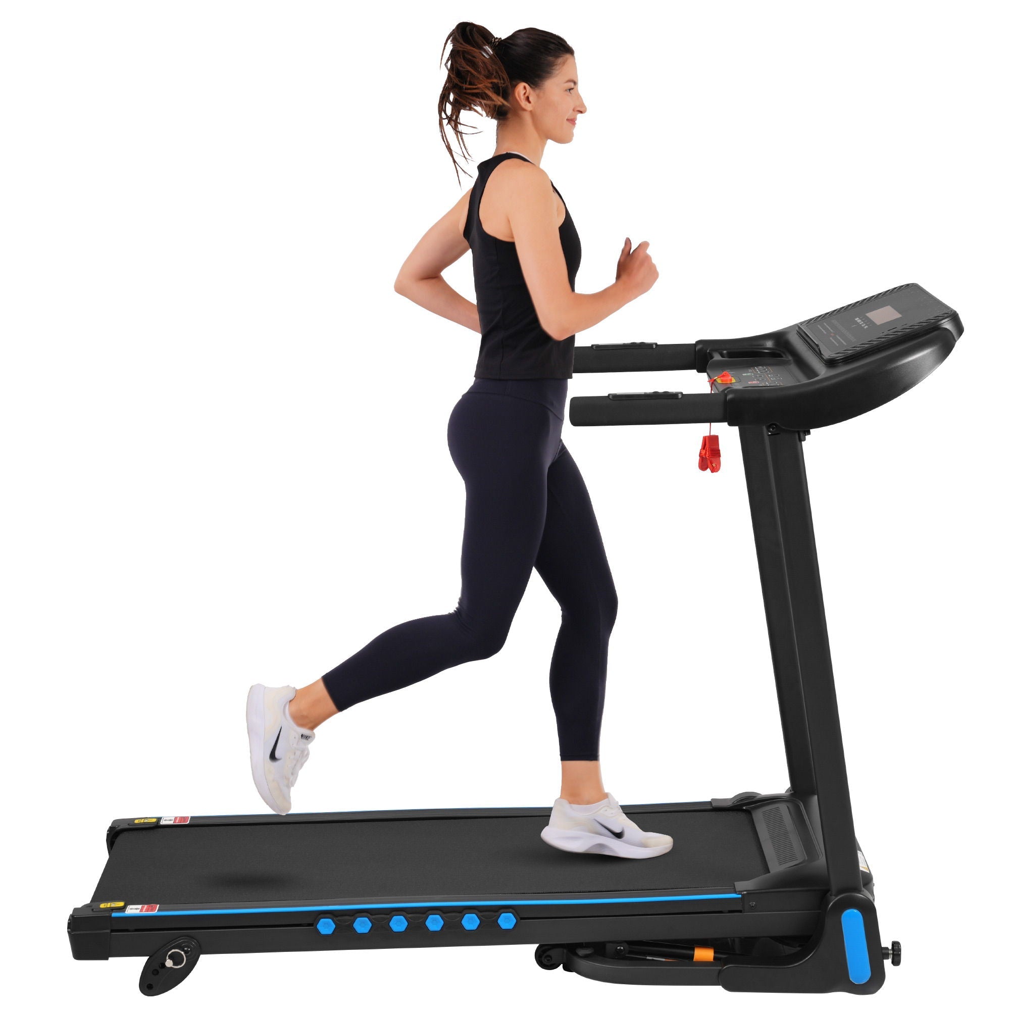 Incline Treadmill For Running & Walking, Hydraulic System Auto Folding With Type C & USB Charge For Android, 10Mph, Bluetooth Speaker - Black by HouseOfZazla