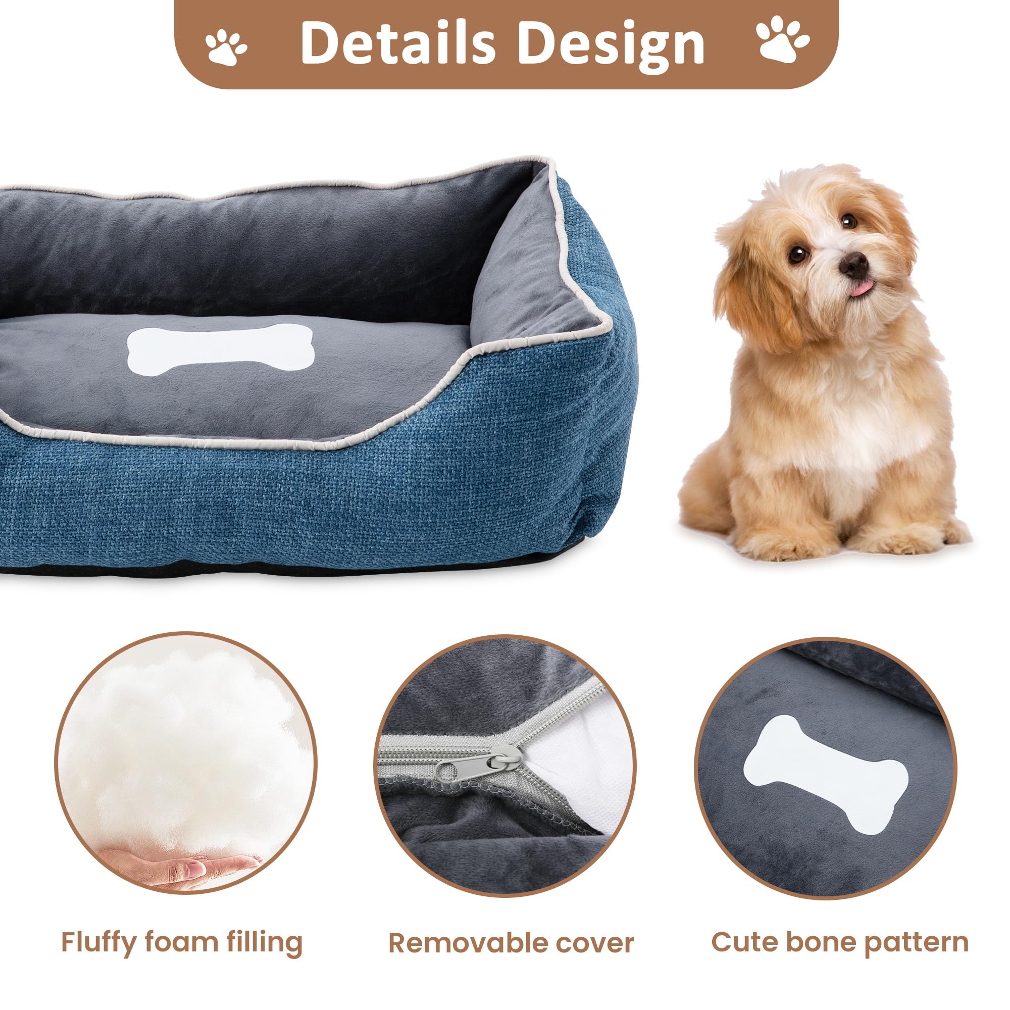 Small Dog Bed with Anti-Slip Bottom and Washable Cover by HouseOfZazla