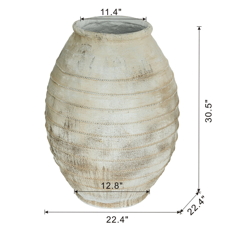 22.4x22.4x30.5" Large Magnesium Flower Pot with Weathered Finish by HouseOfZazla