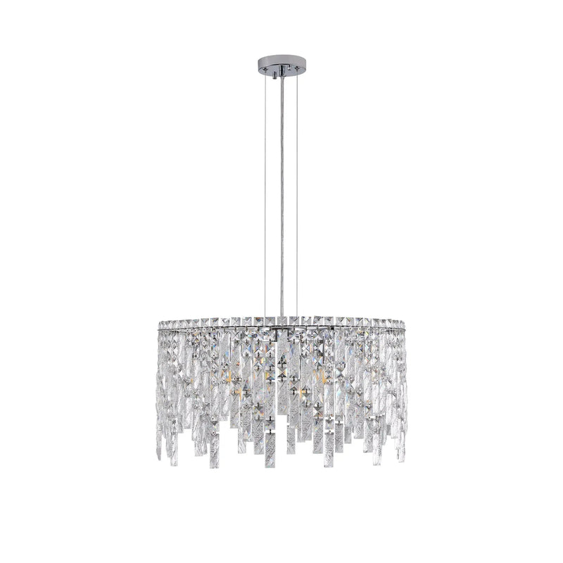 24" Luxurious Round Silver Crystal Chandelier by HouseOfZazla