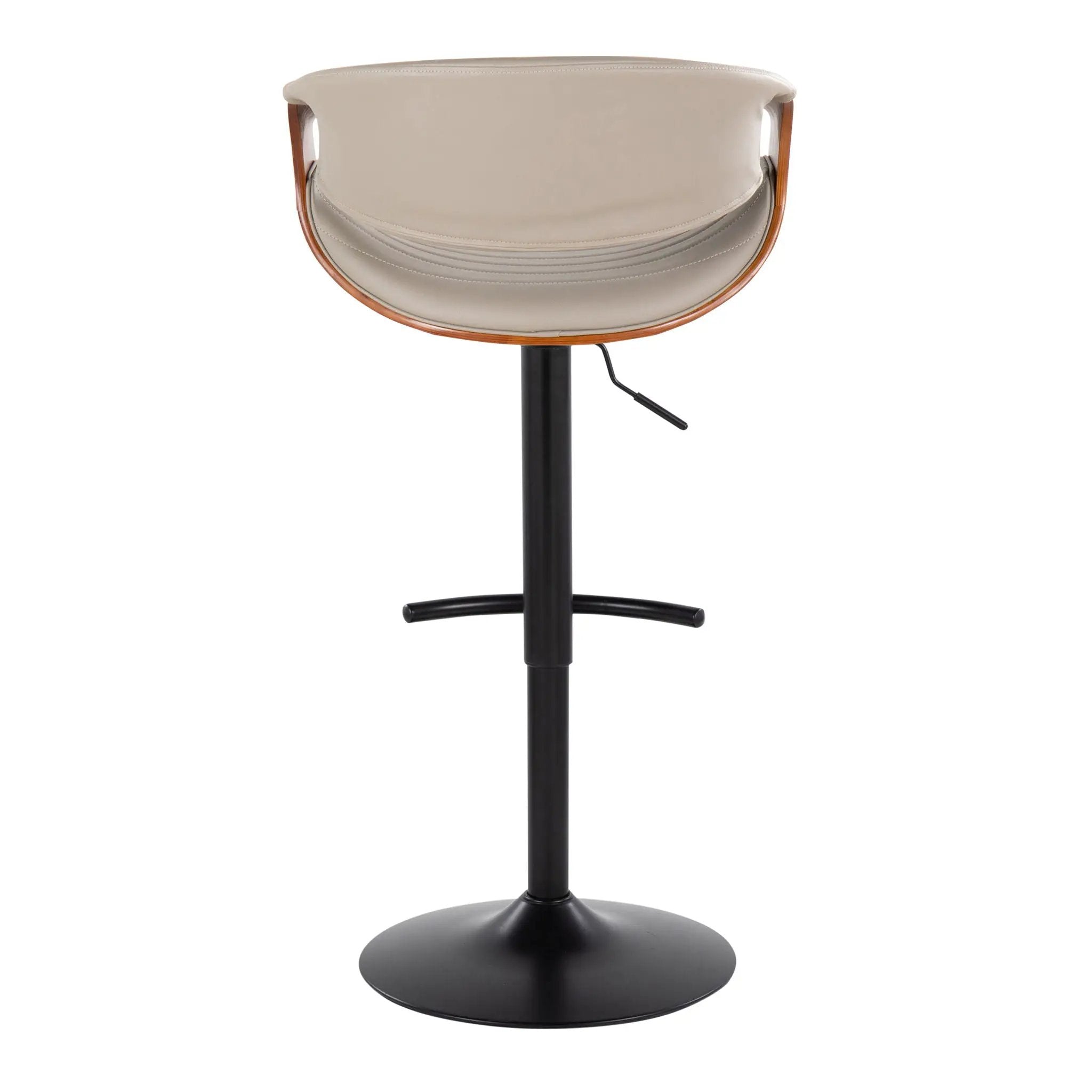 Symphony - Mid Century Modern Adjustable Barstool With Swivel With Rounded T Footrest (Set of 2) by HouseOfZazla