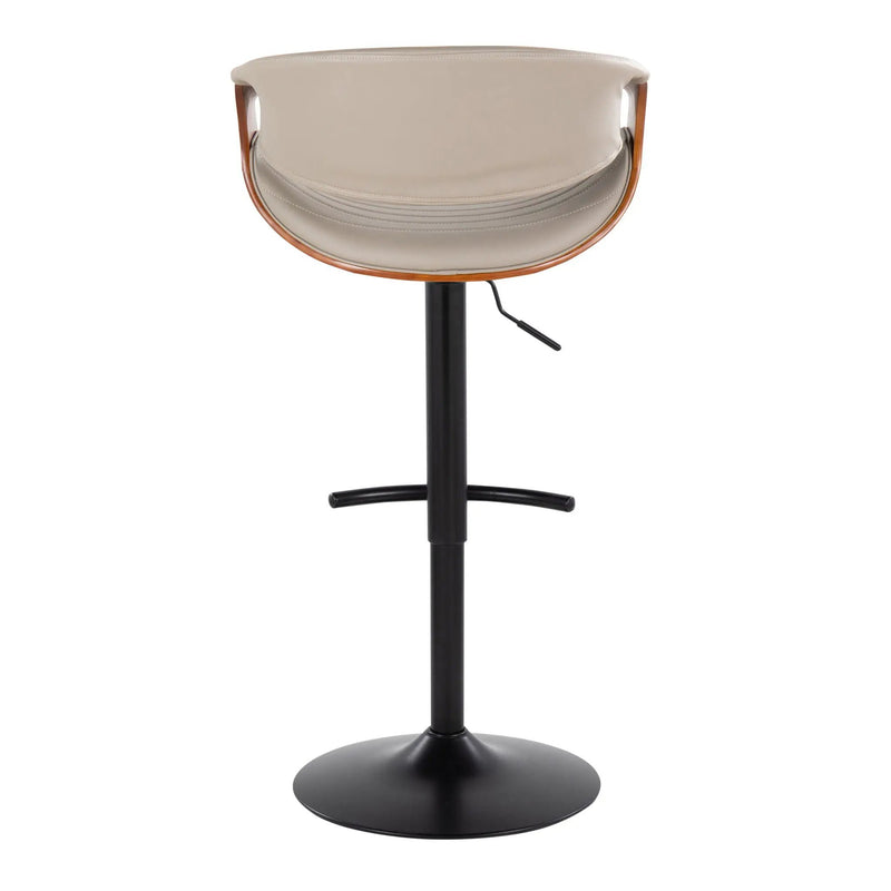Symphony - Mid Century Modern Adjustable Barstool With Swivel With Rounded T Footrest (Set of 2) by HouseOfZazla