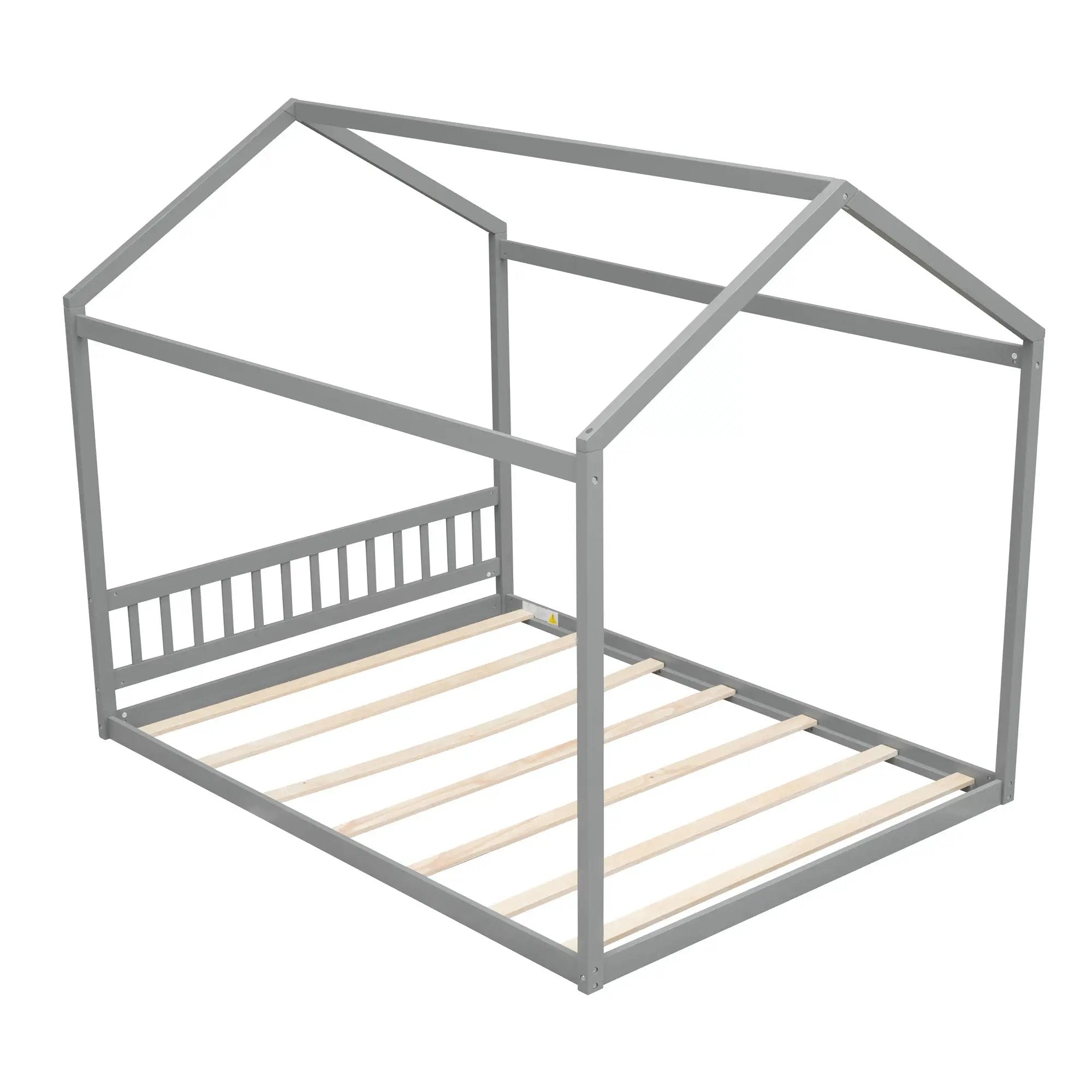 Wooden House Bed With Headboard by HouseOfZazla