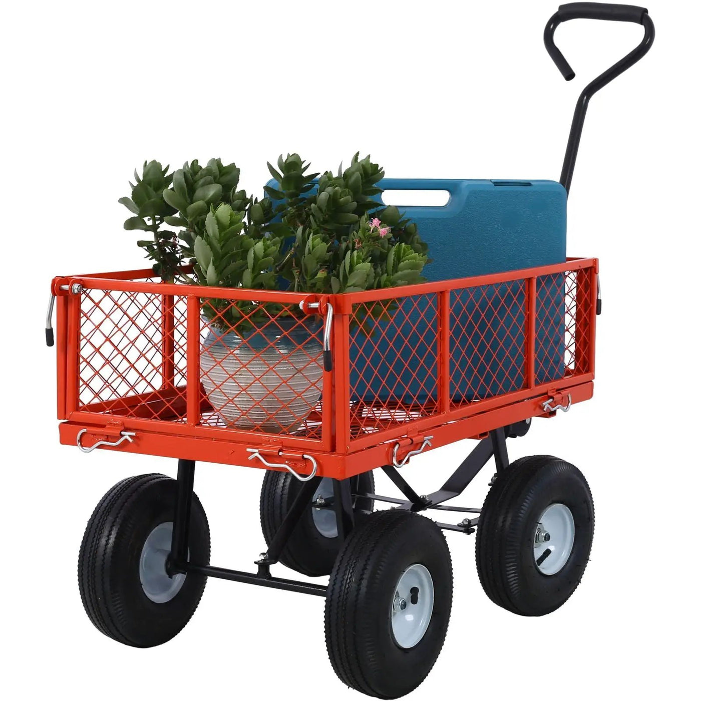Heavy Duty Steel Garden Cart With Mesh Sides by HouseOfZazla