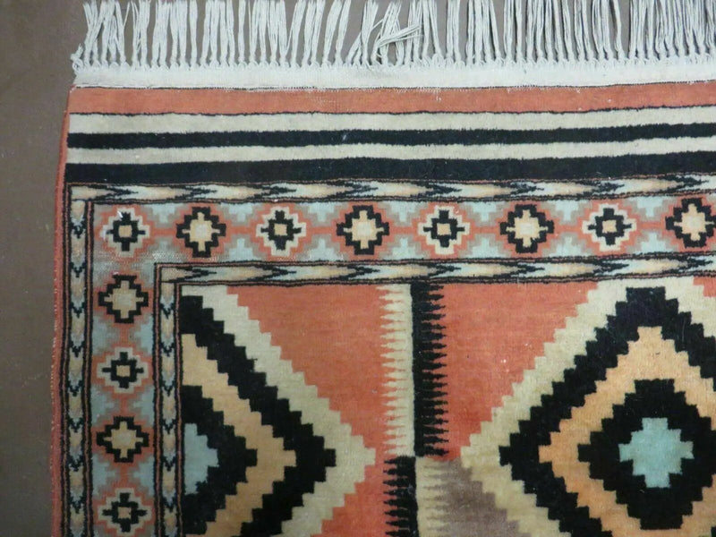 4' X 6' Vintage Handmade Turkish Melas Oushak Wool Rug Carpet Mehrab Red Nice by Jewel Rugs