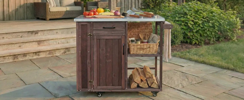 Outdoor Kitchen Island Fir Wood Prep Station by HouseOfZazla