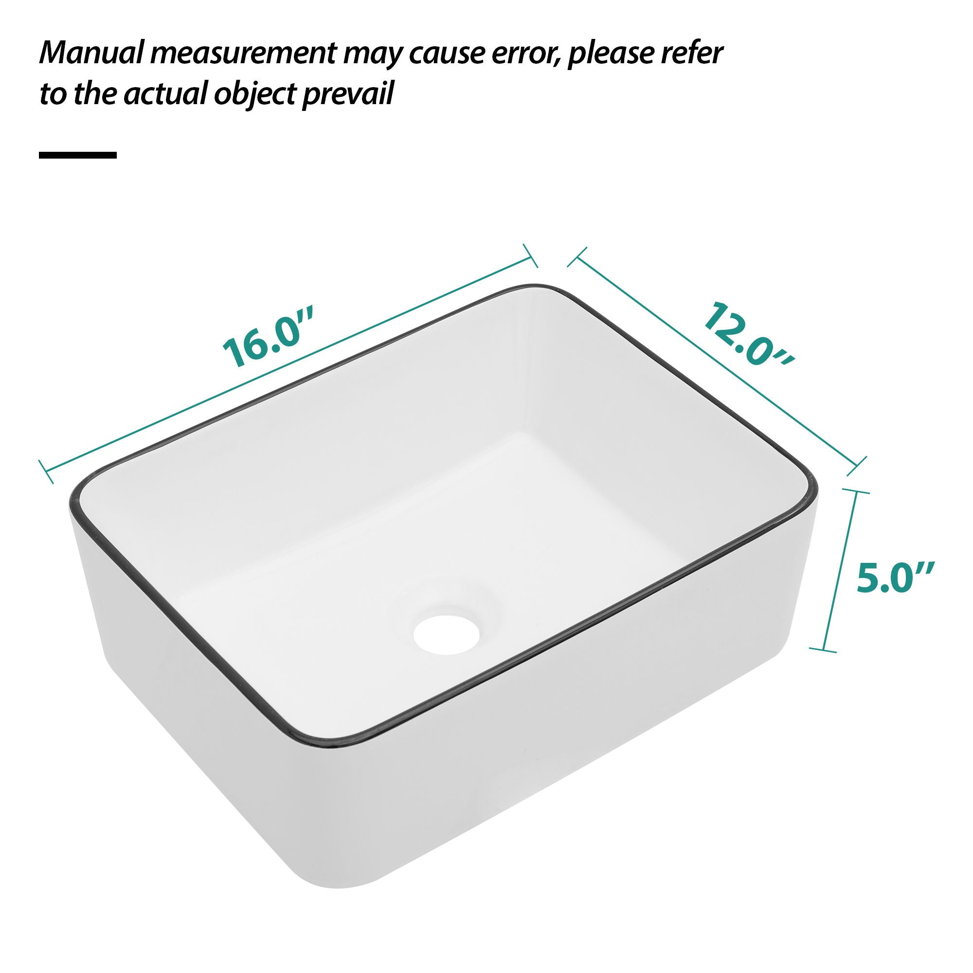 Modern European Style Ceramic Rectangular Vessel Bathroom Sink by HouseOfZazla