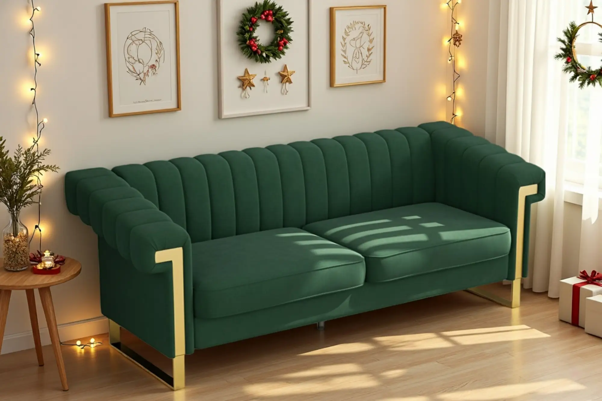 FX-P81-RG2 Retro Velvet 3-Seater Sofa by HouseOfZazla