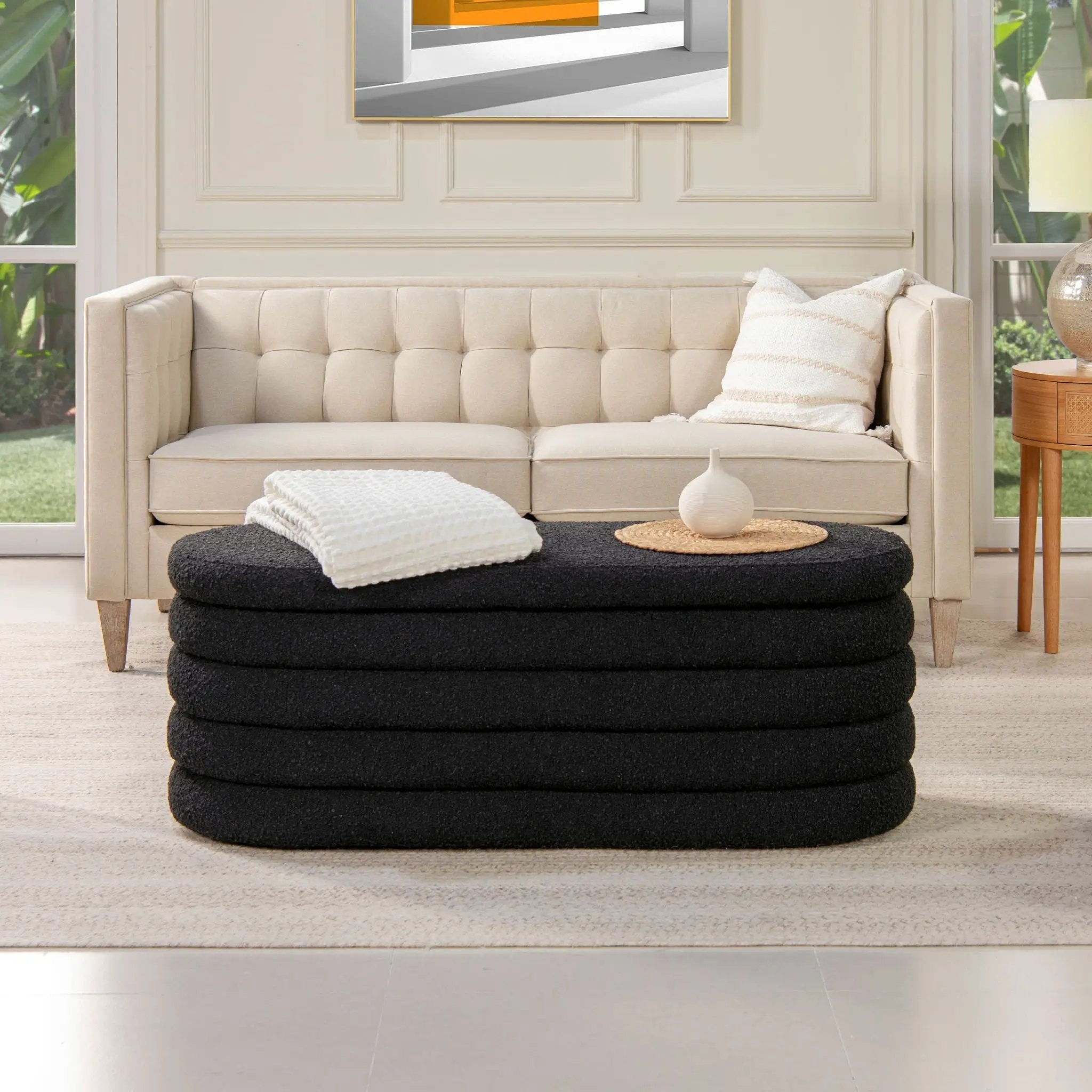 Fuji - Upholstered Oval Storage Bench by Unique Piece Furniture