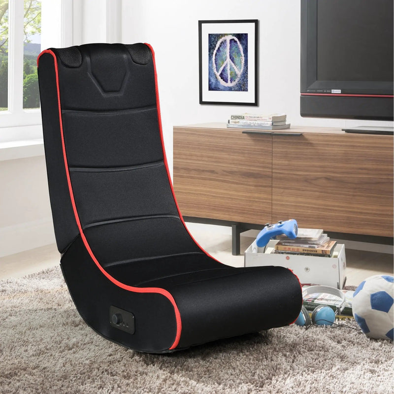 Foldable Gaming Chair With Onboard Speakers, Bluetooth Connection - Black / Red by HouseOfZazla