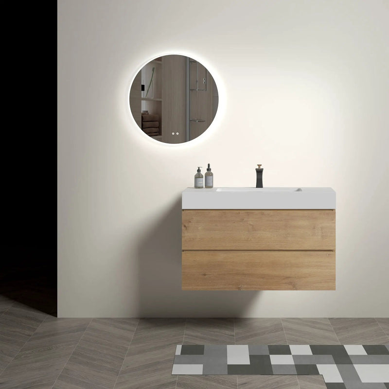 Alice - Bathroom Vanity With Sink, Large Storage Wall Mounted Floating Bathroom Vanity For Modern Bathroom by Unique Piece Furniture