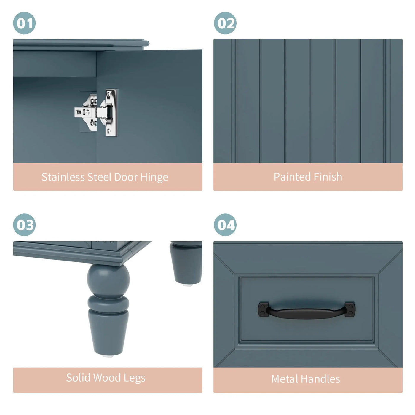 Bathroom Vanity With Sink, 2 Doors 2 Drawers, Freestanding Design by HouseOfZazla
