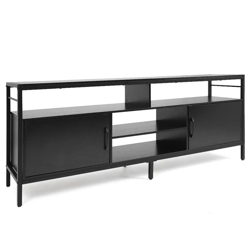 58 Inch Industrial TV Stand with Cabinets and Adjustable Shelf for TVs up to 65 Inch-Rustic Brwon by DirectDeals