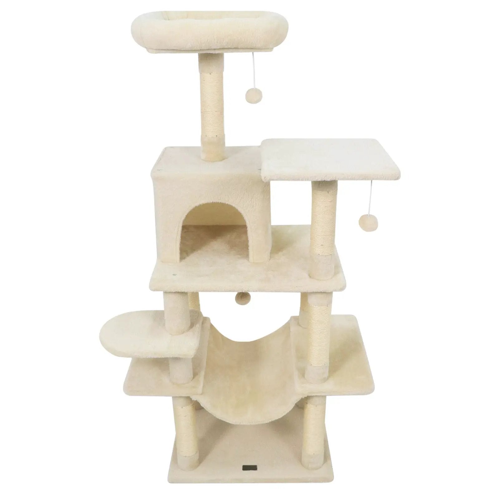 58" Multi-Level Cat Tree Soft Plush Cat Tower with Padded Top Perch by DirectDeals