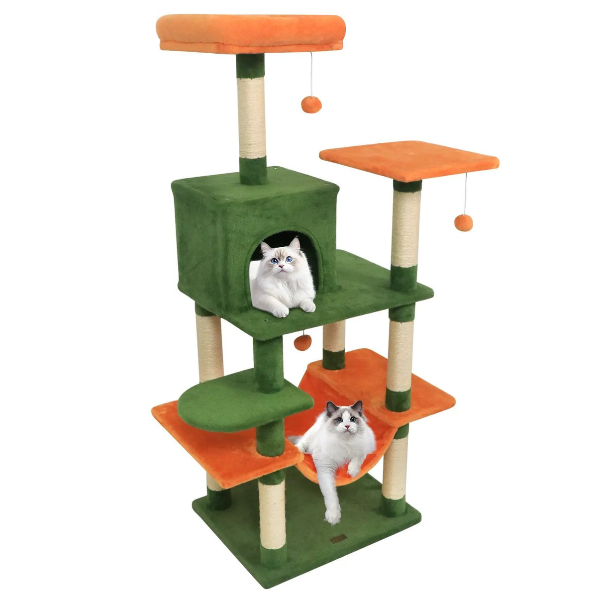 58" Multi-Level Cat Tree Soft Plush Cat Tower with Padded Top Perch, photo 12 of 40
